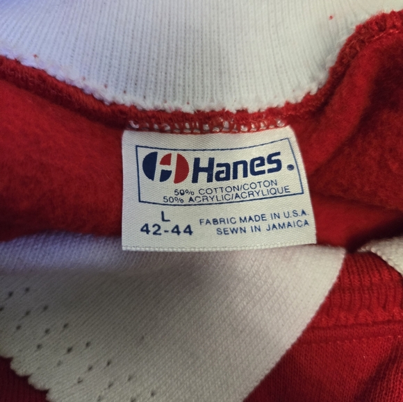 Vintage Hanes collared red and white holiday Christmas festive sweatshirt - Picture 8 of 8